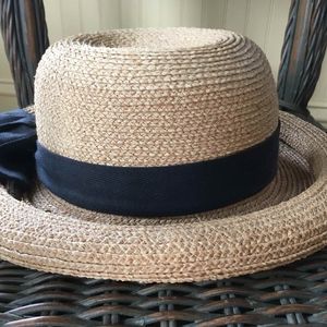 Kaminski Rolled Brim Raffia Hat